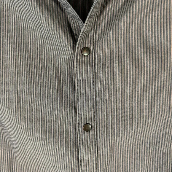 Armani Exchange Dress Shirt Men's Medium Blue Pink Striped Snap Up Long Sleeve - Picture 4 of 9